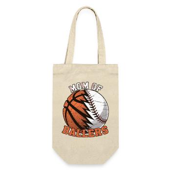 Mom of Ballers – Sportmama Design - Gift Bag for Bottles - nature - Front