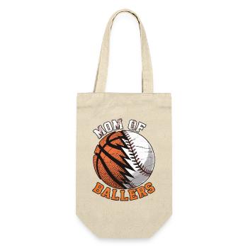 Mom of Ballers – Sportmama Design - Gift Bag for Bottles - nature - Front