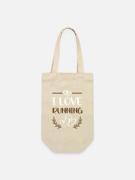I Love Running - Geschenkbeutel für Flaschen - Natur