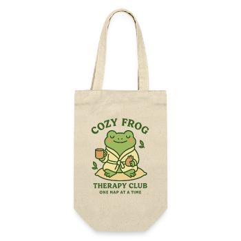 Cozy frog in bathrobe - Gift Bag for Bottles - nature - Front