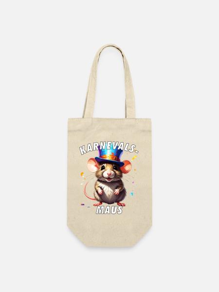 KARNEVALS MAUS - Geschenkbeutel für Flaschen - Natur