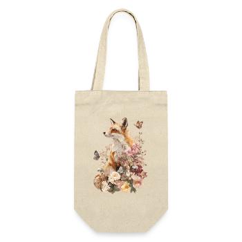 Fox, Animal, Flowers, Butterflies, Animal Lover - Gift Bag for Bottles - nature - Front