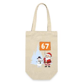 Père Noël et bonhomme de neige avec bouclier 67 - Sac à bouteille - nature - Devant