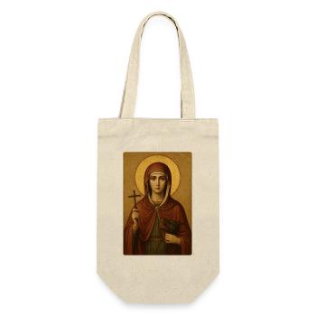 Icon image: Saint Marina with cross and dragon - Gift Bag for Bottles - nature - Front