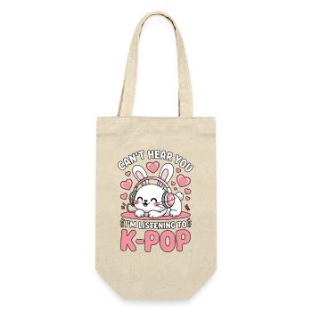 Lapin K-Pop avec écouteurs - Sac à bouteille - nature - Devant