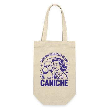 Juste une fille folle de son Caniche Design Humour - Sac à bouteille - nature - Devant