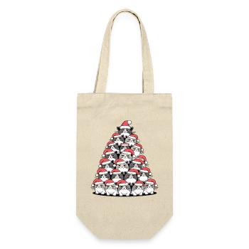 Cats Christmas Tree – Funny Xmas Cat - Gift Bag for Bottles - nature - Front