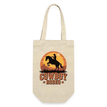 Cowboy Rodeo - Wild West Sunset Design - Geschenkbeutel für Flaschen - Natur - Vorne