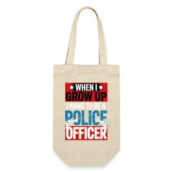 Wenn ich groß bin - Police Officer Design - Geschenkbeutel für Flaschen - Natur - Vorne
