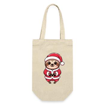 Sloth Santa Claus Cute Funny Santa - Gift Bag for Bottles - nature - Front
