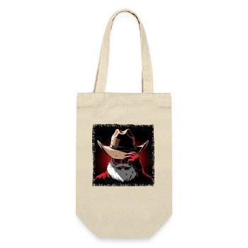 Minimalistischer Weihnachtsmann Gothic Cowboy  - Geschenkbeutel für Flaschen - Natur - Vorne