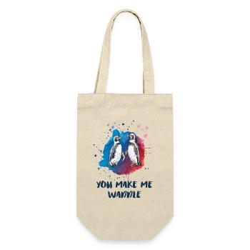 Tu me fais wadincher - Chemise mignonne Penguin Love - Sac à bouteille - nature - Devant