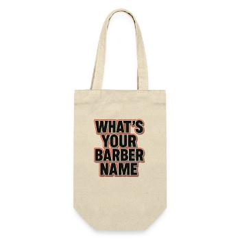 Wie lautet dein Friseurname, lustiges Meme-Sprichwort - Geschenkbeutel für Flaschen - Natur - Vorne