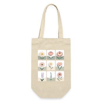 Pastellblumen Serie - Geschenkbeutel für Flaschen - Natur - Vorne