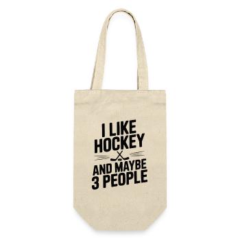 J'aime le hockey et peut-être 3 personnes - Sac à bouteille - nature - Devant