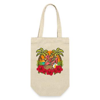 Tropical Flamingo Skeleton Sunset - Gift Bag for Bottles - nature - Front
