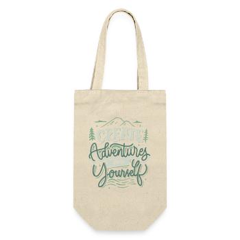 Create Adventures for Yourself – Vintage Saying - Gift Bag for Bottles - nature - Front