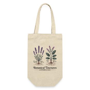 Lavendel & Salbei - Botanische Heilkräuter - Geschenkbeutel für Flaschen - Natur - Vorne