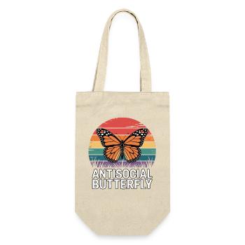 Antisocial Butterfly - Retro Schmetterling - Geschenkbeutel für Flaschen - Natur - Vorne