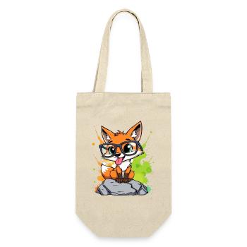 Spectacled fox on stone - Gift Bag for Bottles - nature - Front