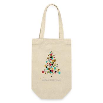 Atomic Christmas – Retro Weihnachtsbaum Design - Geschenkbeutel für Flaschen - Natur - Vorne