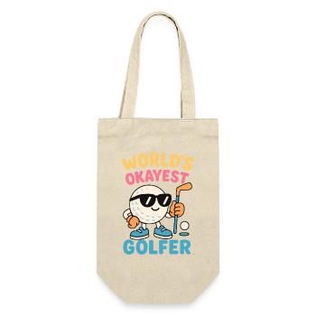 Lustiger Golfliebhaber Das okayste Golfer-Design der Welt - Geschenkbeutel für Flaschen - Natur - Vorne
