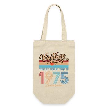 1975 Vintage Original Geburtstag Retro Geschenk - Geschenkbeutel für Flaschen - Natur - Vorne
