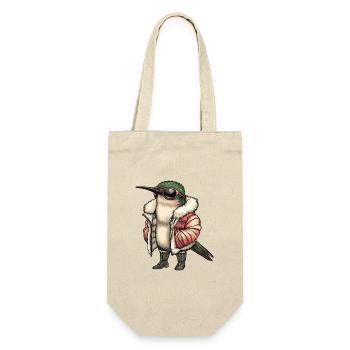 Kolibri Vogel Cool Winter - Geschenkbeutel für Flaschen - Natur - Vorne