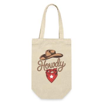 Howdy Cowboy - Western Rope Design - Gift Bag for Bottles - nature - Front