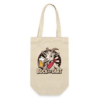 Bock auf Dart – Dartshirt mit Ziege und Bier - Geschenkbeutel für Flaschen - Natur - Vorne