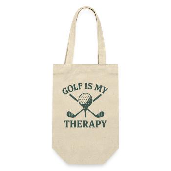 Golf Is My Therapy Golf Ball Golfer Fun - Gift Bag for Bottles - nature - Front