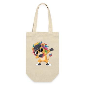 Dabbing Lion with Cap – Colorful Streetstyle King - Gift Bag for Bottles - nature - Front