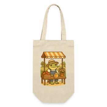 Grenouille au stand du marché – Cottagecore Frog - Sac à bouteille - nature - Devant
