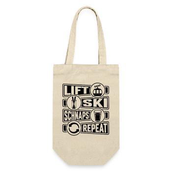 Lift Ski Schnaps Repeat - Geschenkbeutel für Flaschen - Natur - Vorne
