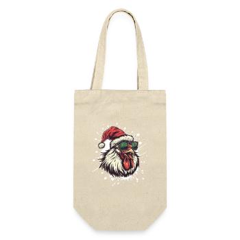 Coq Noël Drôle - Sac à bouteille - nature - Devant