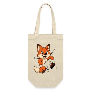 Süßer Comic Fuchs – Kinder & Tierliebhaber Motiv - Geschenkbeutel für Flaschen - Natur - Vorne