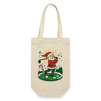 Santa Claus Golfing Christmas Fun Holiday - Gift Bag for Bottles - nature - Front
