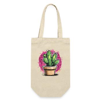 Graffiti de cactus sur fond rose - Sac à bouteille - nature - Devant