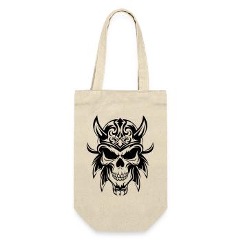 Crâne stylisé au look tribal - Sac à bouteille - nature - Devant