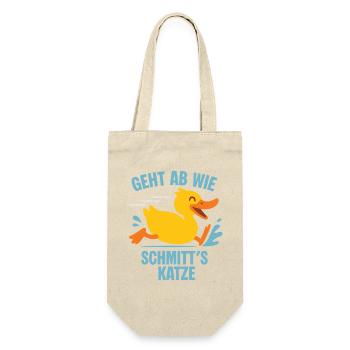 Geht ab wie Schmitts Katze - Geschenkbeutel für Flaschen - Natur - Vorne