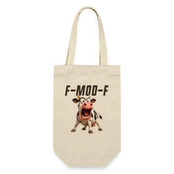 F-Muh-F Kuh Lustige Kuh FMOOF F Muh F - Geschenkbeutel für Flaschen - Natur - Vorne