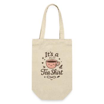 Cute It's a Tea Shirt Pun Design - Geschenkbeutel für Flaschen - Natur - Vorne