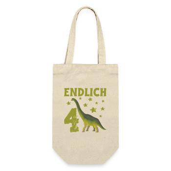 4 Year Old Birthday Boy Dino Volcano - Gift Bag for Bottles - nature - Front