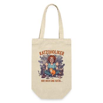 Katzoholiker Nur noch eine Katze - Lustiger Spruch - Gift Bag for Bottles - nature - Front