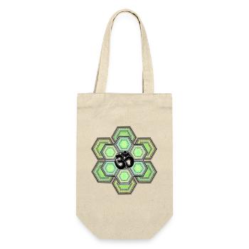Om Symbol Aum Hexagon Mandala Yoga Meditation - Geschenkbeutel für Flaschen - Natur - Vorne