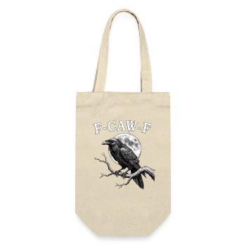 F-Caw-F Krähe Lustige Krähe FCAWF F Caw F - Geschenkbeutel für Flaschen - Natur - Vorne