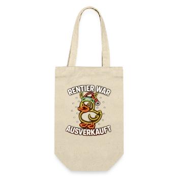 Weihnachten Spruch Humor Ente Lustig Rentier - Geschenkbeutel für Flaschen - Natur - Vorne