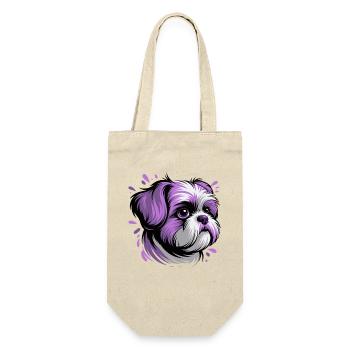 Portrait de tête de chien violet - Sac à bouteille - nature - Devant