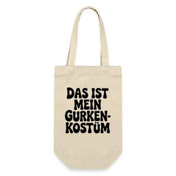 Gurke Das Ist Mein Gurken Kostüm Fasching Karneval - Geschenkbeutel für Flaschen - Natur - Vorne