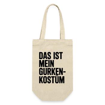 Gurke Das Ist Mein Gurken Kostüm Fasching Karneval - Geschenkbeutel für Flaschen - Natur - Vorne